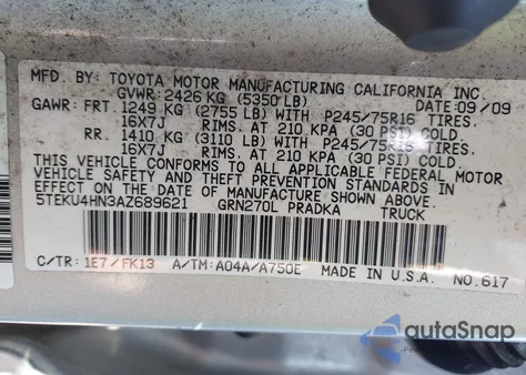 2010 Toyota Tacoma Dbl Cab Prerunner Lng Bed from USA, damaged, VIN 5TEKU4HN3AZ689621